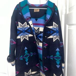 Vintage Pendleton Knockabouts Aztec Southwestern Ranch Wool Blend Jacket Large